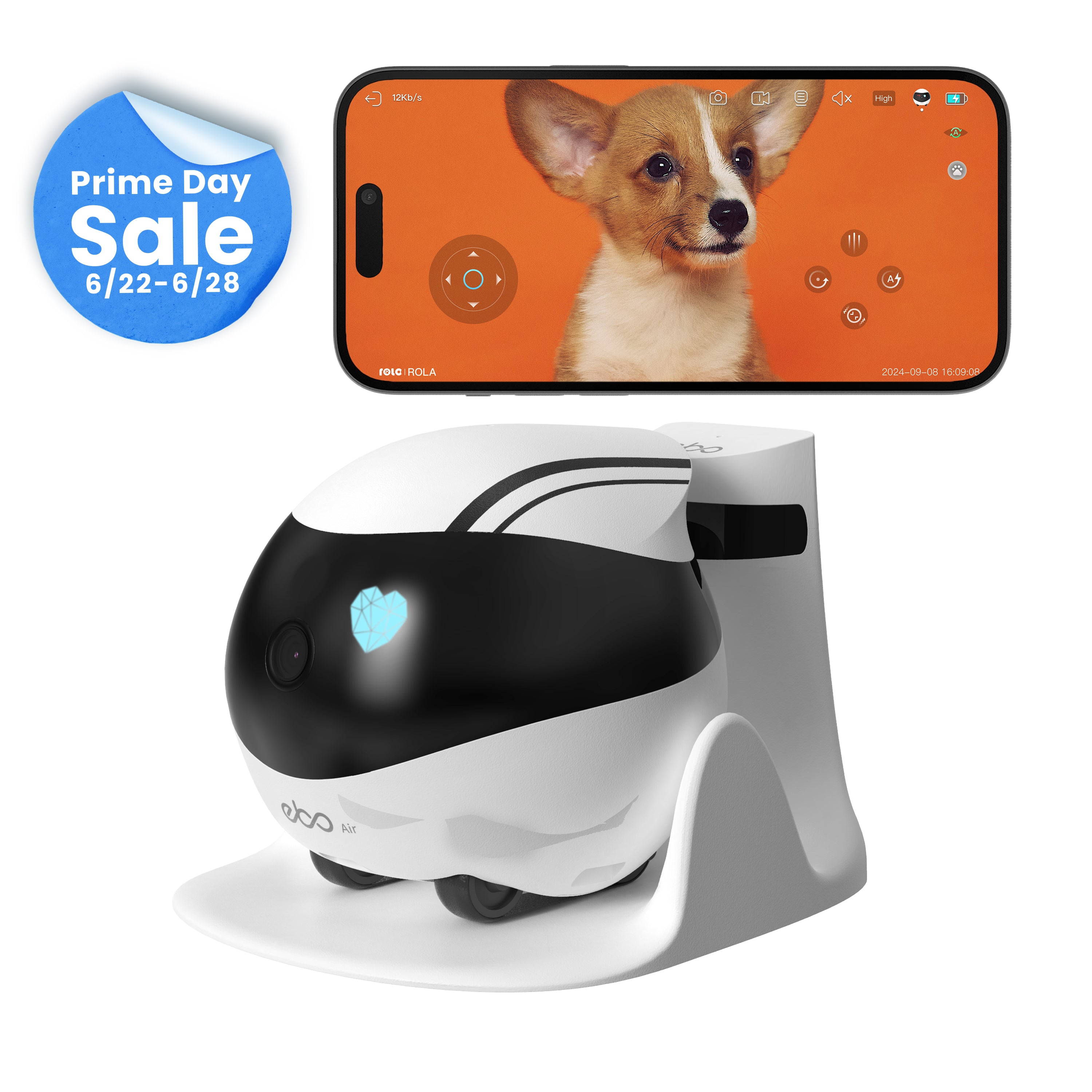 EBO Air Haustierroboter – 1080p Kamera&Laser